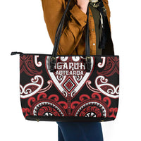 Aotearoa Ngapuhi Leather Tote Bag Maori Tribal Pattern LT05 - Polynesian Pride