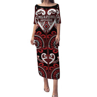 Custom Aotearoa Ngapuhi Puletasi Maori Tribal Pattern LT05 Long Dress Red - Polynesian Pride