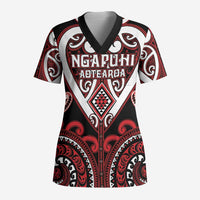Custom Aotearoa Ngapuhi Scrub Top Maori Tribal Pattern - Polynesian Pride