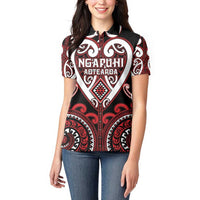 Custom Aotearoa Ngapuhi Women Polo Shirt Maori Tribal Pattern