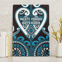 Aotearoa Ngati Porou Canvas Wall Art Maori Tribal Pattern LT05 Without Frame Blue - Polynesian Pride