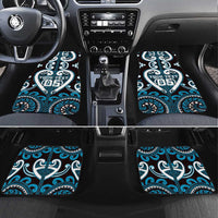 Aotearoa Ngati Porou Car Mats Maori Tribal Pattern LT05 Set 4pcs Blue - Polynesian Pride