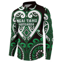Custom Aotearoa Ngai Tahu Button Sweatshirt Maori Tribal Pattern LT05 - Polynesian Pride