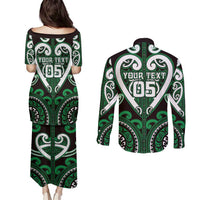 Custom Aotearoa Ngai Tahu Couples Matching Puletasi and Long Sleeve Button Shirt Maori Tribal Pattern LT05 - Polynesian Pride