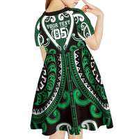 Custom Aotearoa Ngai Tahu Kid Short Sleeve Dress Maori Tribal Pattern