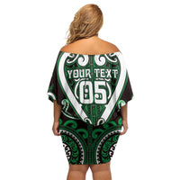 Custom Aotearoa Ngai Tahu Off Shoulder Short Dress Maori Tribal Pattern