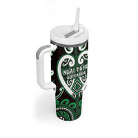 Custom Aotearoa Ngai Tahu Tumbler With Handle Maori Tribal Pattern