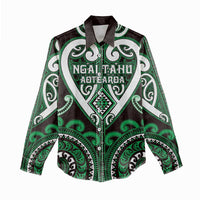Custom Aotearoa Ngai Tahu Women Casual Shirt Maori Tribal Pattern