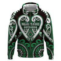 Custom Aotearoa Ngai Tahu Zip Hoodie Maori Tribal Pattern