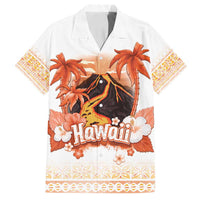 Hawaiian Volcano Lava Flow Family Matching Tank Maxi Dress and Hawaiian Shirt With Hawaiian Tapa Pattern LT05 Dad's Shirt - Short Sleeve Orange - Polynesian Pride