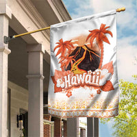 Hawaiian Volcano Lava Flow Garden Flag With Hawaiian Tapa Pattern LT05 House Flag Orange - Polynesian Pride