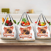 Hawaiian Volcano Lava Flow Grocery Bag With Hawaiian Tapa Pattern LT05 3-pack One Size Orange - Polynesian Pride