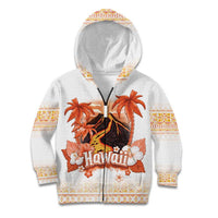 Hawaiian Volcano Lava Flow Kid Hoodie With Hawaiian Tapa Pattern