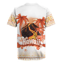 Hawaiian Volcano Lava Flow Rugby Jersey With Hawaiian Tapa Pattern LT05 - Polynesian Pride