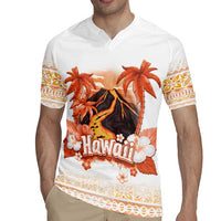 Hawaiian Volcano Lava Flow Rugby Jersey With Hawaiian Tapa Pattern LT05 - Polynesian Pride