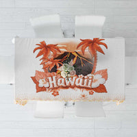 Hawaiian Volcano Lava Flow Tablecloth With Hawaiian Tapa Pattern LT05 Orange - Polynesian Pride