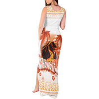 Hawaiian Volcano Lava Flow Tank Maxi Dress With Hawaiian Tapa Pattern LT05 - Polynesian Pride
