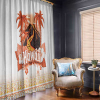 Hawaiian Volcano Lava Flow Window Curtain With Hawaiian Tapa Pattern LT05 - Polynesian Pride