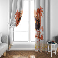 Hawaiian Volcano Lava Flow Window Curtain With Hawaiian Tapa Pattern LT05 - Polynesian Pride