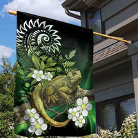 Aotearoa New Zealand Tuatara Garden Flag Maori Koru Art LT05 - Polynesian Pride