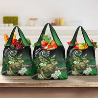 Aotearoa New Zealand Tuatara Grocery Bag Maori Koru Art LT05 3-pack One Size Green - Polynesian Pride