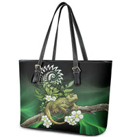 Aotearoa New Zealand Tuatara Leather Tote Bag Maori Koru Art LT05 - Polynesian Pride