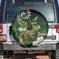 Aotearoa New Zealand Tuatara Spare Tire Cover Maori Koru Art LT05 Green - Polynesian Pride