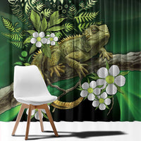 Aotearoa New Zealand Tuatara Window Curtain Maori Koru Art LT05 - Polynesian Pride