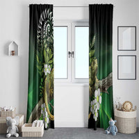 Aotearoa New Zealand Tuatara Window Curtain Maori Koru Art LT05 - Polynesian Pride