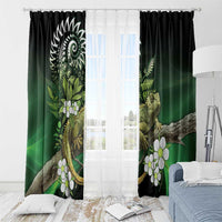 Aotearoa New Zealand Tuatara Window Curtain Maori Koru Art LT05 - Polynesian Pride