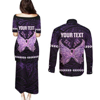 Personalised Alzheimer's Awareness Couples Matching Puletasi and Long Sleeve Button Shirt You May Not Remember But I Will Never Forget LT05 - Polynesian Pride
