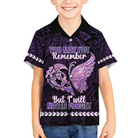 Personalised Alzheimer's Awareness Kid Hawaiian Shirt You May Not Remember But I Will Never Forget LT05 Kid Purple - Polynesian Pride