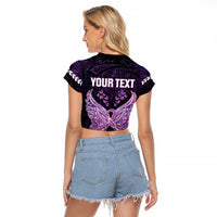 Personalised Alzheimer's Awareness Raglan Cropped T Shirt You May Not Remember But I Will Never Forget