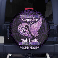 Alzheimer's Awareness Spare Tire Cover You May Not Remember But I Will Never Forget LT05 - Polynesian Pride