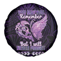Alzheimer's Awareness Spare Tire Cover You May Not Remember But I Will Never Forget LT05 - Polynesian Pride