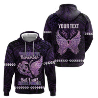 Personalised Alzheimer's Awareness Zip Hoodie You May Not Remember But I Will Never Forget
