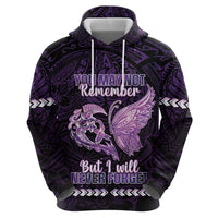 Personalised Alzheimer's Awareness Zip Hoodie You May Not Remember But I Will Never Forget