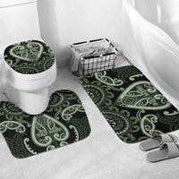 Aotearoa Ngati Awa Bathroom Set Maori Tribal Pattern LT05 Mat Set Only (3 pcs) One Size Green - Polynesian Pride