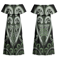 Custom Aotearoa Ngati Awa Couples Matching Off Shoulder Maxi Dress and Hawaiian Shirt Maori Tribal Pattern LT05 - Polynesian Pride