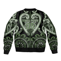 Custom Aotearoa Ngati Awa Sleeve Zip Bomber Jacket Maori Tribal Pattern LT05 - Polynesian Pride