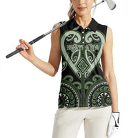 Custom Aotearoa Ngati Awa Women Sleeveless Polo Shirt Maori Tribal Pattern LT05 - Polynesian Pride