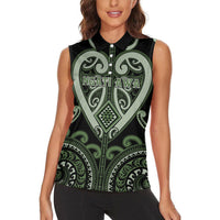 Custom Aotearoa Ngati Awa Women Sleeveless Polo Shirt Maori Tribal Pattern LT05 - Polynesian Pride