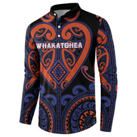 Custom Aotearoa Whakatohea Button Sweatshirt Maori Tribal Pattern LT05 - Polynesian Pride