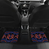 Custom Aotearoa Whakatohea Car Mats Maori Tribal Pattern LT05 Set 2pcs - Back Navy - Polynesian Pride