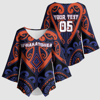 Custom Aotearoa Whakatohea Kimono Sleeve Blouse Maori Tribal Pattern LT05 - Polynesian Pride