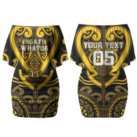 Custom Aotearoa Ngati Whatua Couples Matching Off Shoulder Short Dress and Long Sleeve Button Shirt Maori Tribal Pattern LT05 - Polynesian Pride