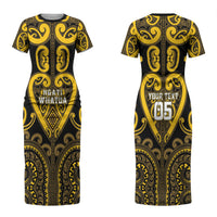 Custom Aotearoa Ngati Whatua Couples Matching Short Sleeve Bodycon Dress and Long Sleeve Button Shirt Maori Tribal Pattern LT05 - Polynesian Pride