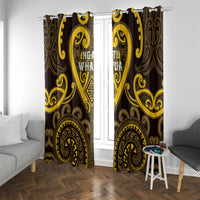 Aotearoa Ngati Whatua Window Curtain Maori Tribal Pattern LT05 With Grommets Yellow - Polynesian Pride