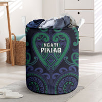 Aotearoa Ngati Pikiao Laundry Basket Maori Tribal Pattern LT05 Green - Polynesian Pride