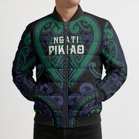 Custom Aotearoa Ngati Pikiao Bomber Puffer Jacket Maori Tribal Pattern LT05 - Polynesian Pride